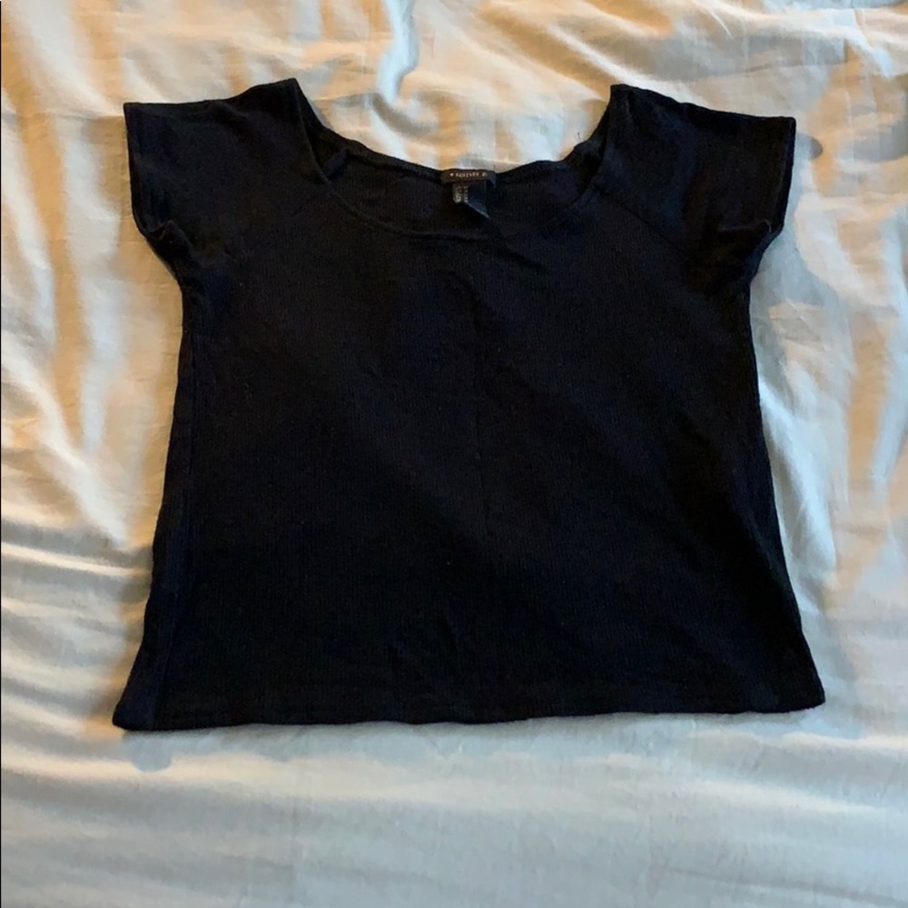 Black ribbed crop top